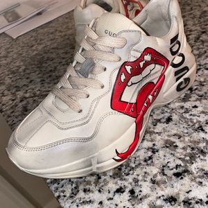 AUTHENTIC GUCCI RHYTON SNEAKER WITH MOUTH PRINT